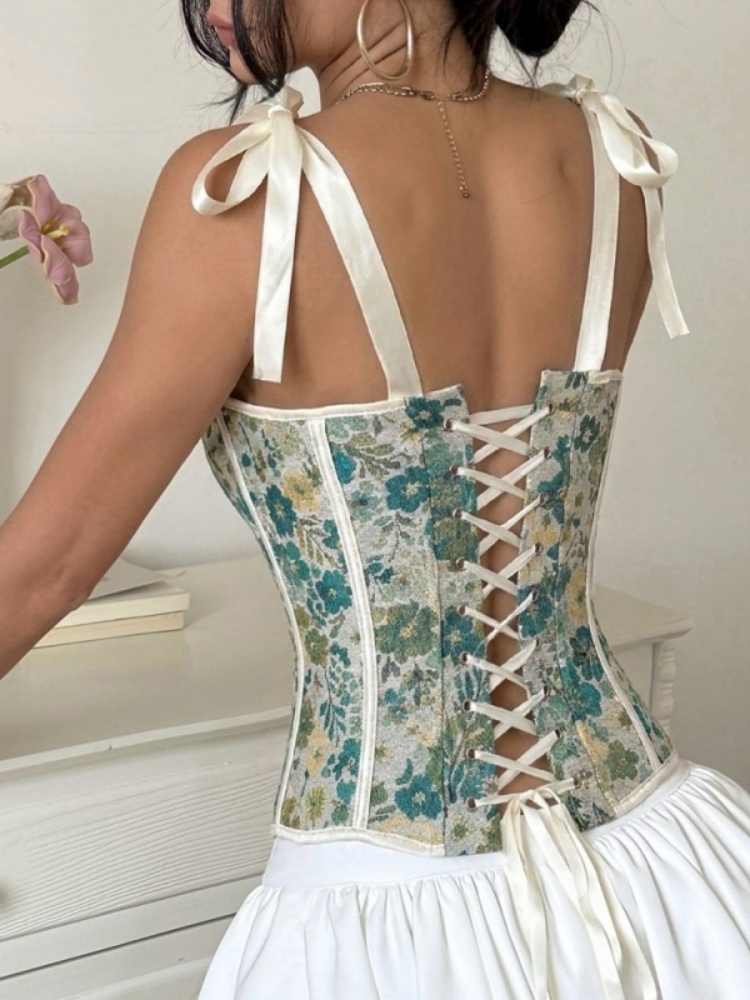 Shestyle Green Flower Bone Cor - Corset Waist Cinch recension och pris